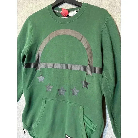 Nike Air Pivot V3 Green Side Zip Basketball Crewneck Sweatshirt Small - Picture 2 of 7